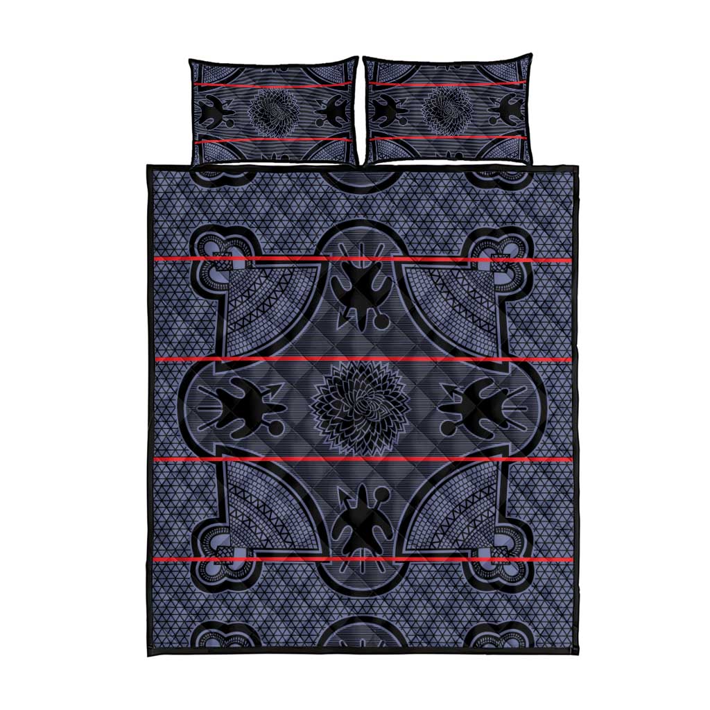 Basotho Blanket Quilt Bed Set Lesotho Seanamarena Heritage - Serenity LT15