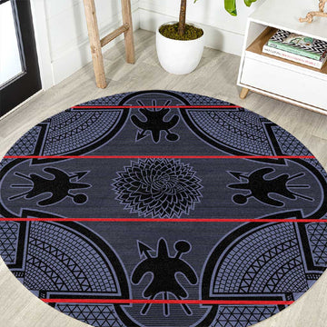Basotho Blanket Round Carpet Lesotho Seanamarena Heritage - Serenity LT15