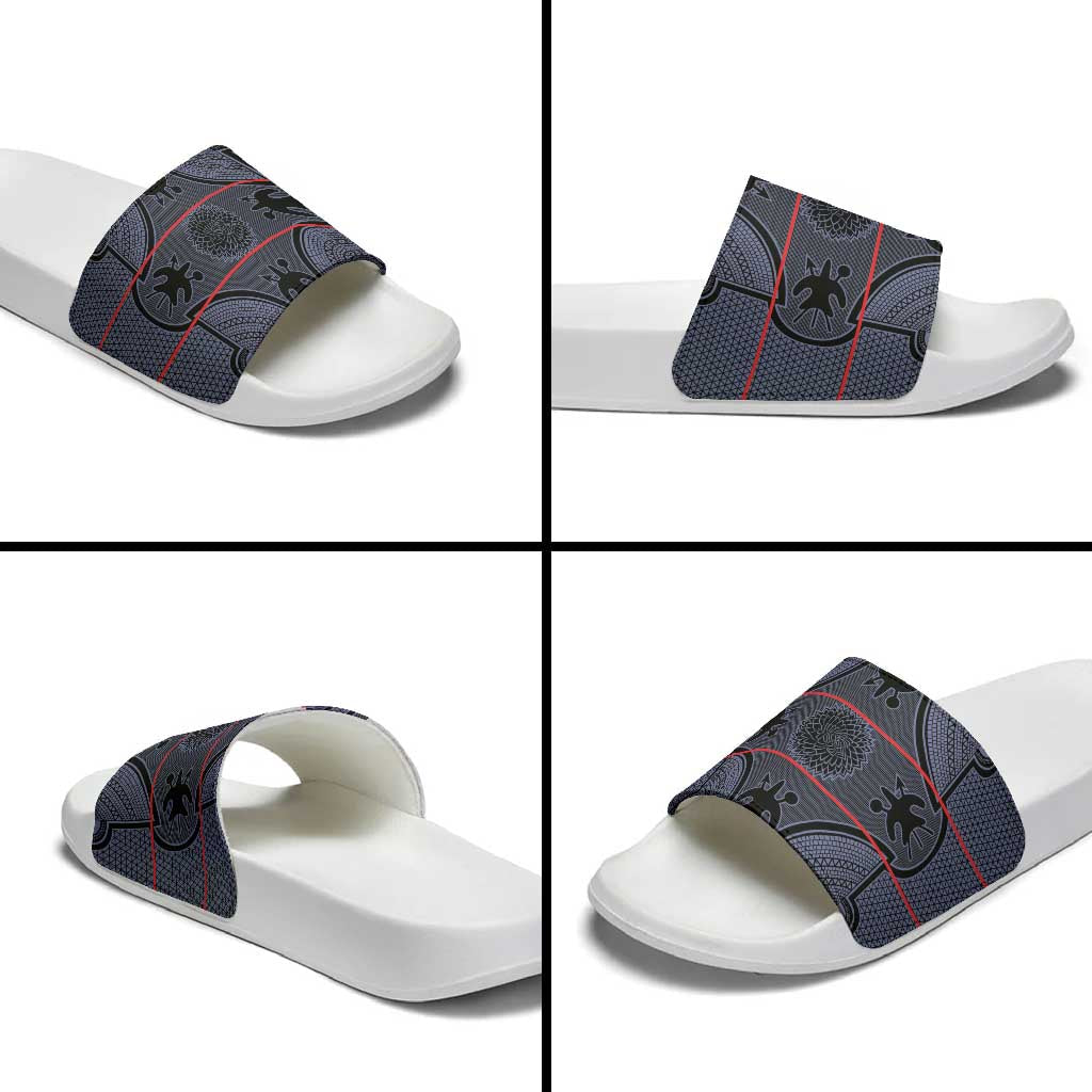 Lesotho Seanamarena Slide Sandals Basotho Traditional Blanket Style - Serenity LT15