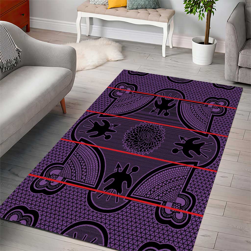 Basotho Blanket Area Rug Lesotho Seanamarena Heritage - Violet LT15