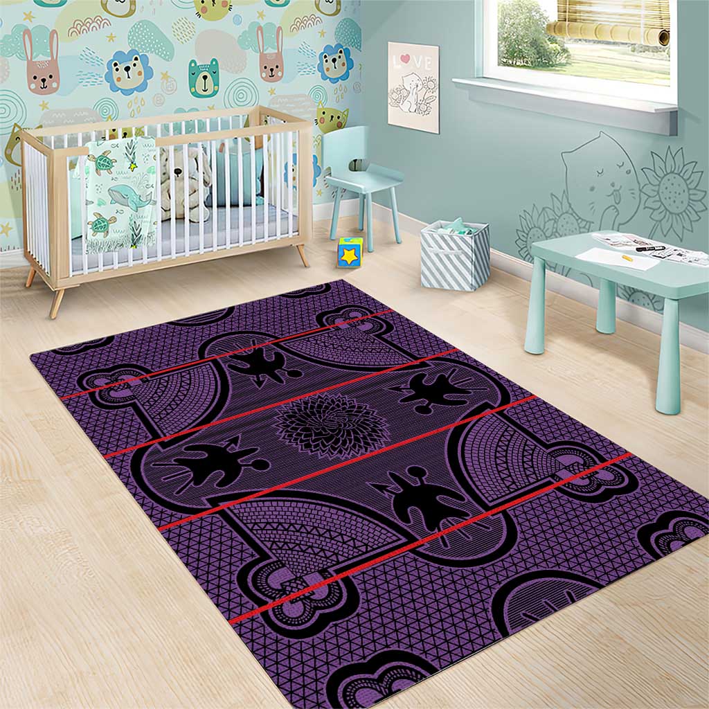 Basotho Blanket Area Rug Lesotho Seanamarena Heritage - Violet LT15