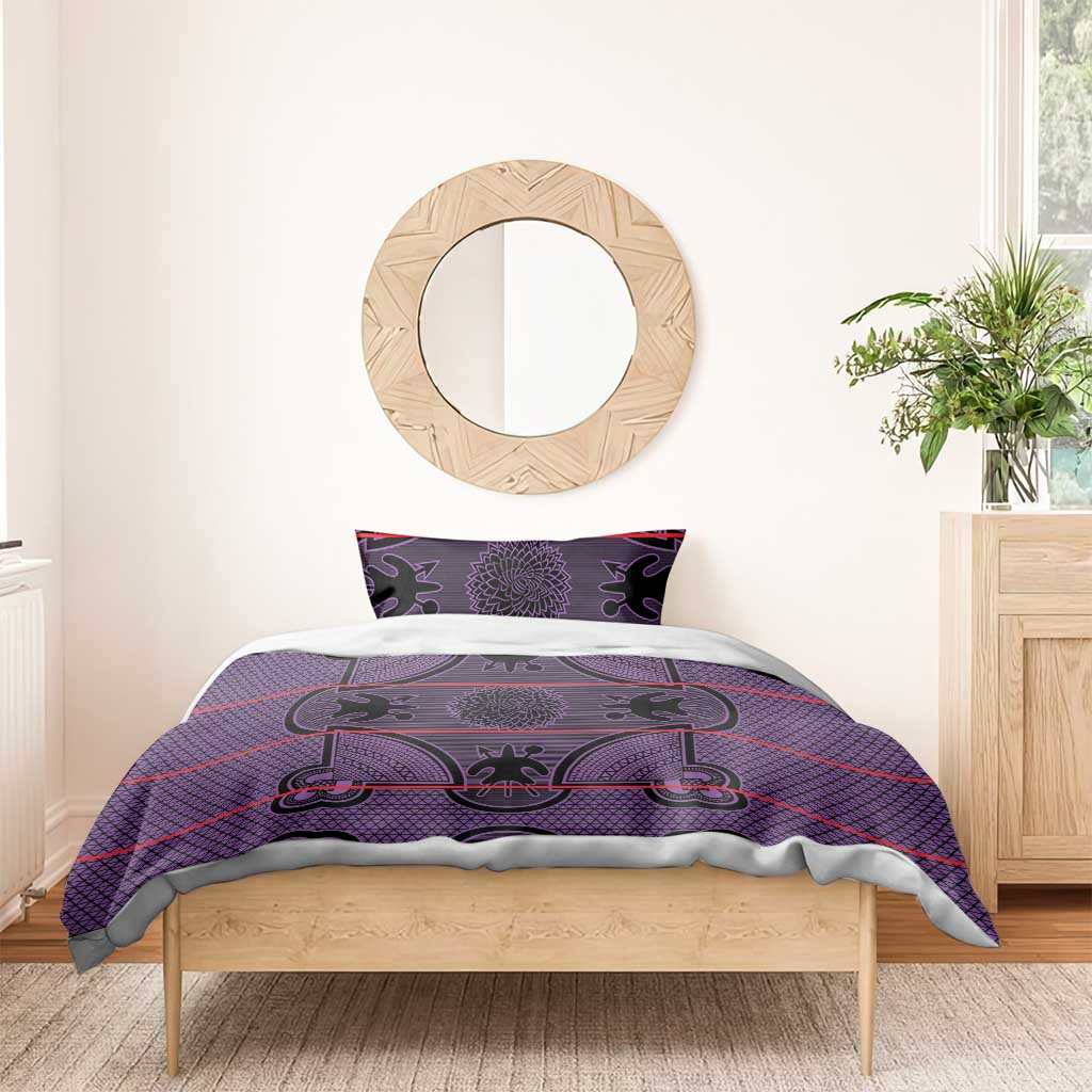 Basotho Blanket Bedding Set Lesotho Seanamarena Heritage - Violet LT15