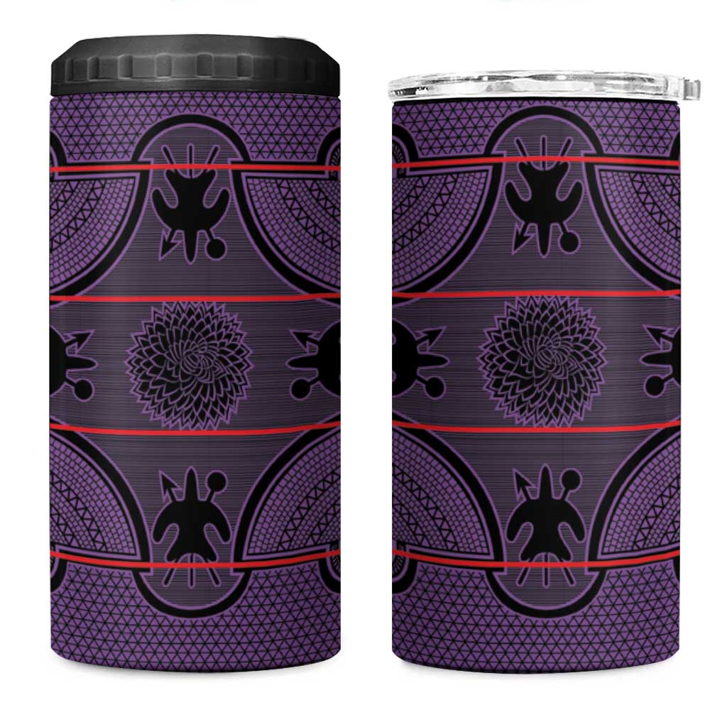 Basotho Blanket 4 in 1 Can Cooler Tumbler Lesotho Seanamarena Heritage - Violet LT15