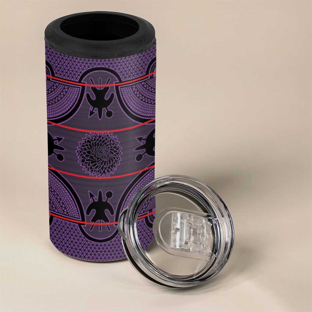 Basotho Blanket 4 in 1 Can Cooler Tumbler Lesotho Seanamarena Heritage - Violet LT15