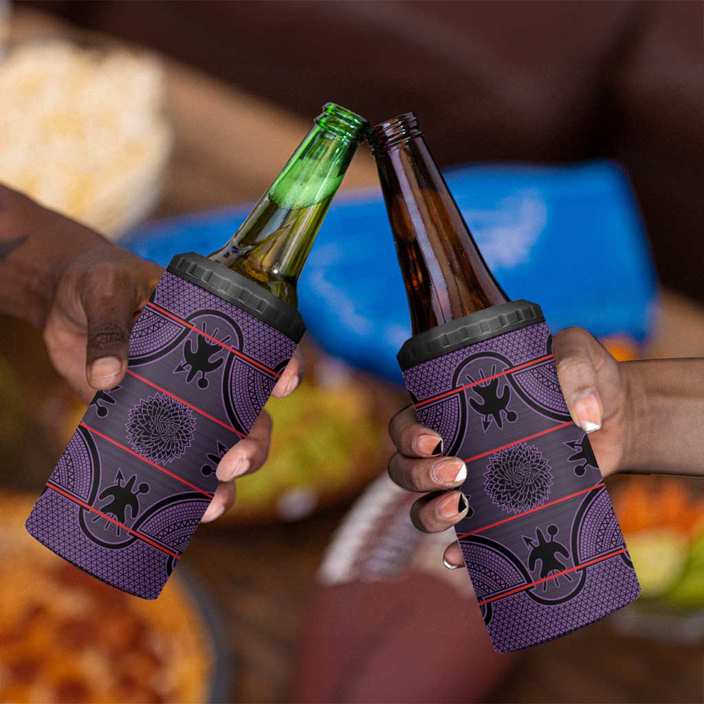 Basotho Blanket 4 in 1 Can Cooler Tumbler Lesotho Seanamarena Heritage - Violet LT15
