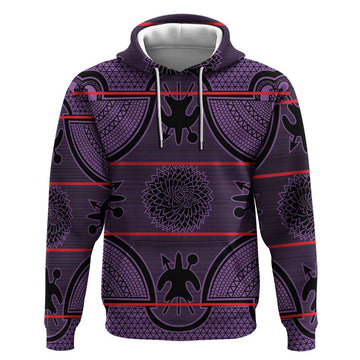 Lesotho Seanamarena Hoodie Basotho Traditional Blanket Style - Violet LT15
