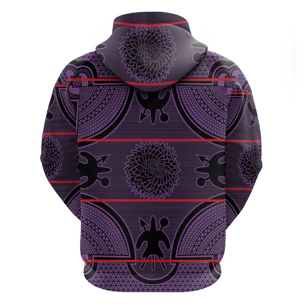 Lesotho Seanamarena Hoodie Basotho Traditional Blanket Style - Violet LT15