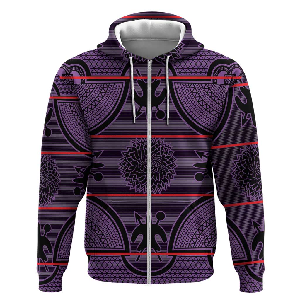 Lesotho Seanamarena Hoodie Basotho Traditional Blanket Style - Violet LT15