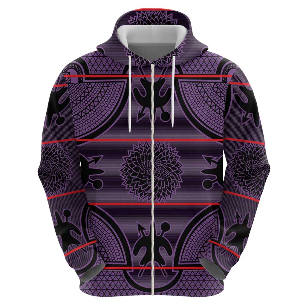 Lesotho Seanamarena Hoodie Basotho Traditional Blanket Style - Violet LT15
