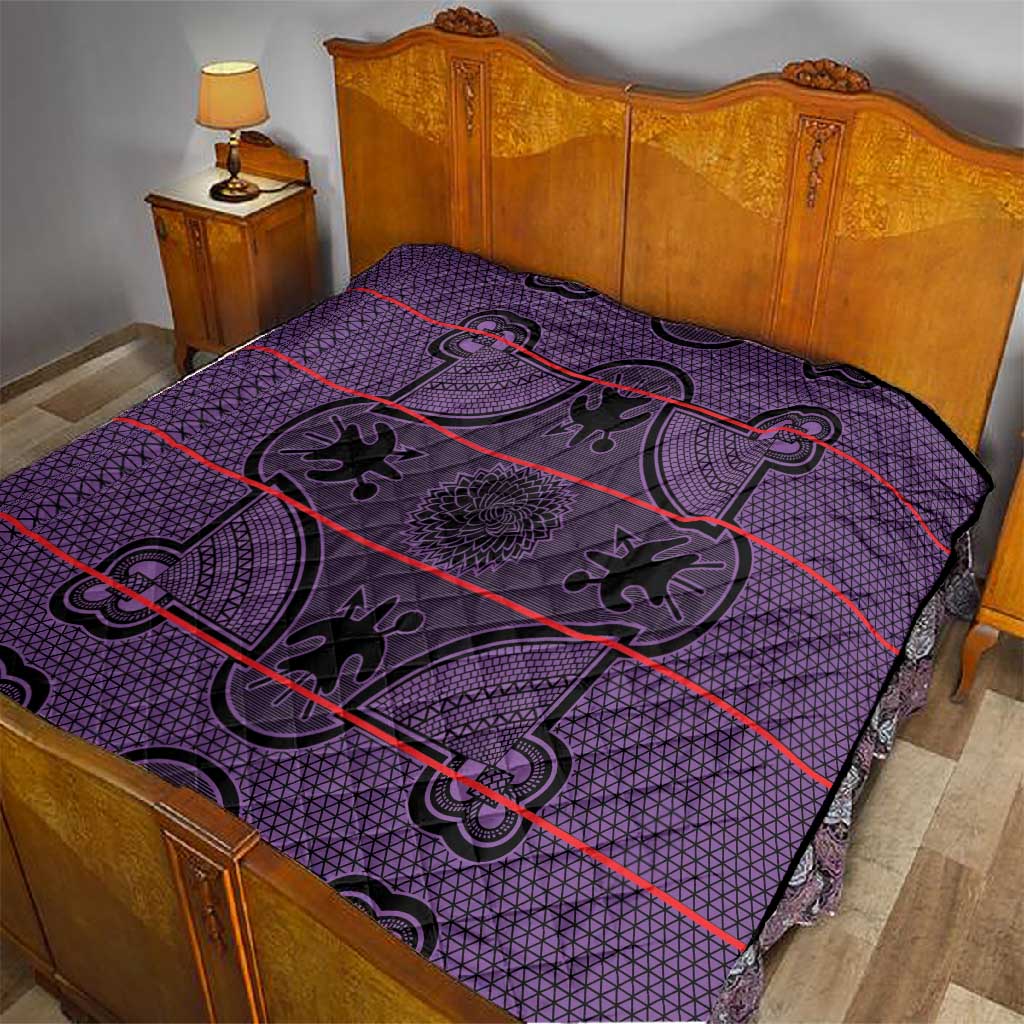 Basotho Blanket Quilt Lesotho Seanamarena Heritage - Violet LT15