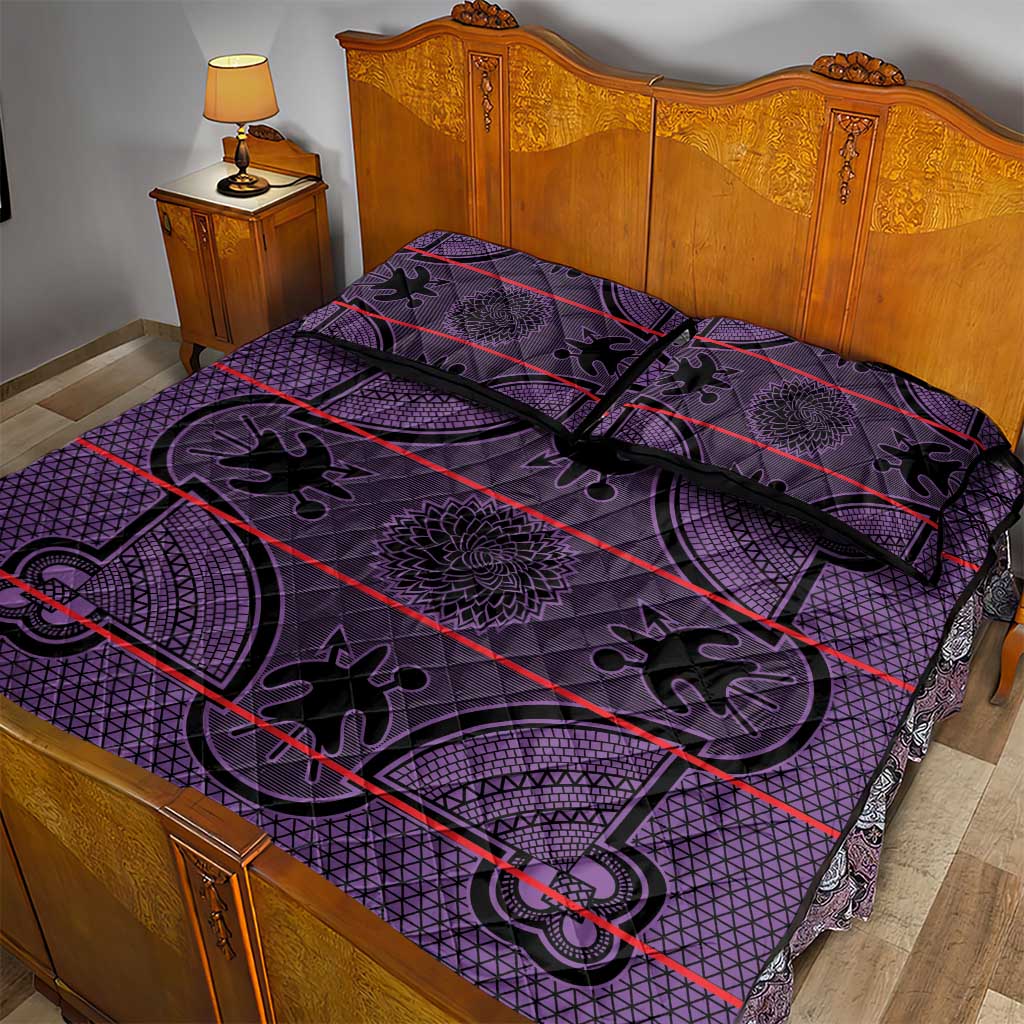Basotho Blanket Quilt Bed Set Lesotho Seanamarena Heritage - Violet LT15