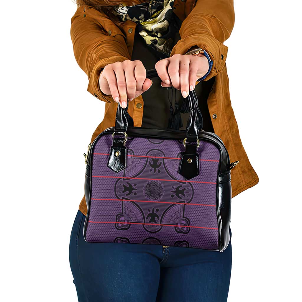 Lesotho Seanamarena Shoulder Handbag Basotho Traditional Blanket Style - Violet LT15