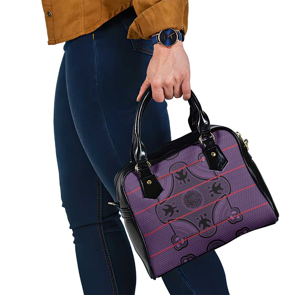 Lesotho Seanamarena Shoulder Handbag Basotho Traditional Blanket Style - Violet LT15