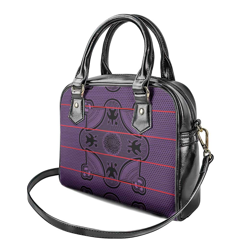 Lesotho Seanamarena Shoulder Handbag Basotho Traditional Blanket Style - Violet LT15