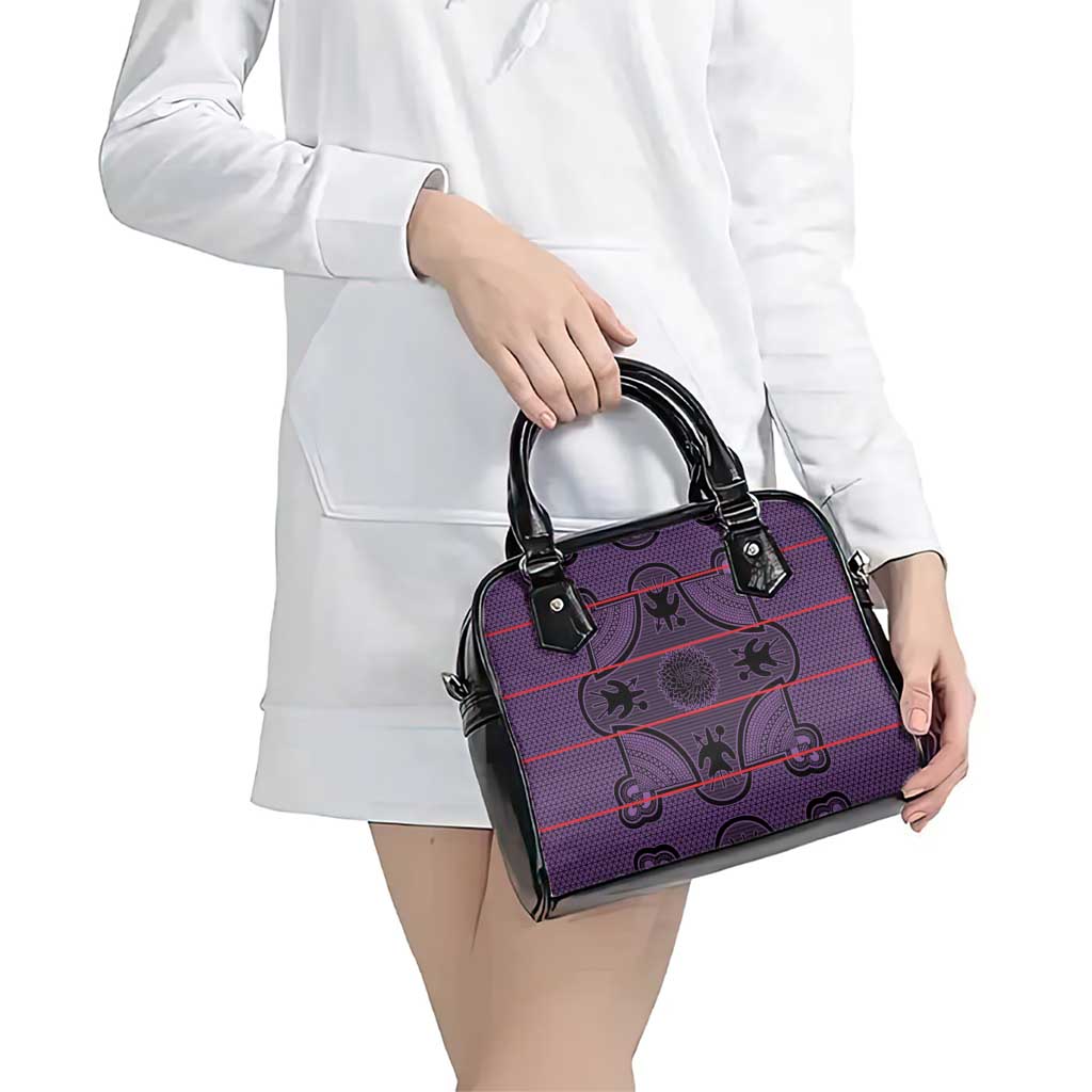Lesotho Seanamarena Shoulder Handbag Basotho Traditional Blanket Style - Violet LT15