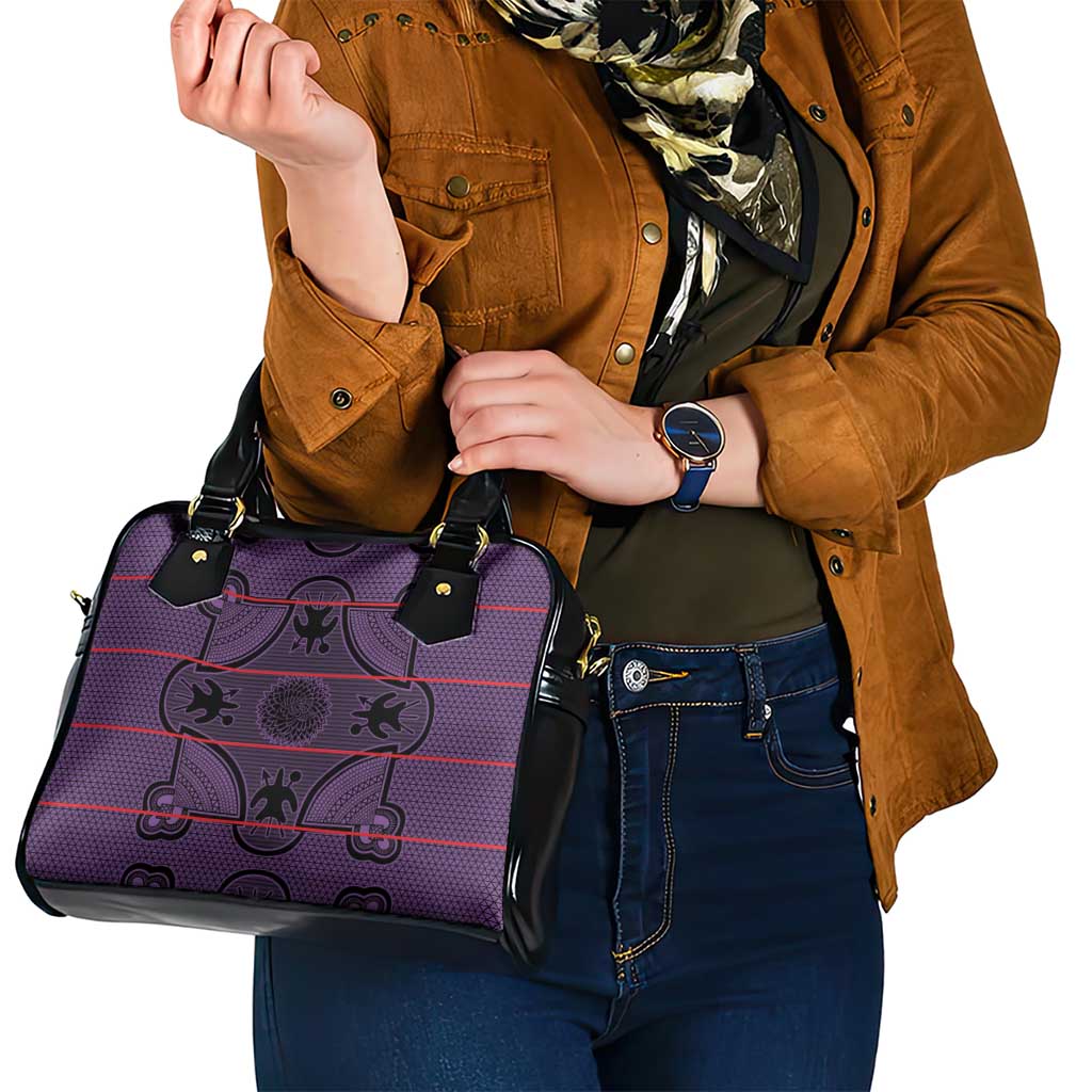 Lesotho Seanamarena Shoulder Handbag Basotho Traditional Blanket Style - Violet LT15