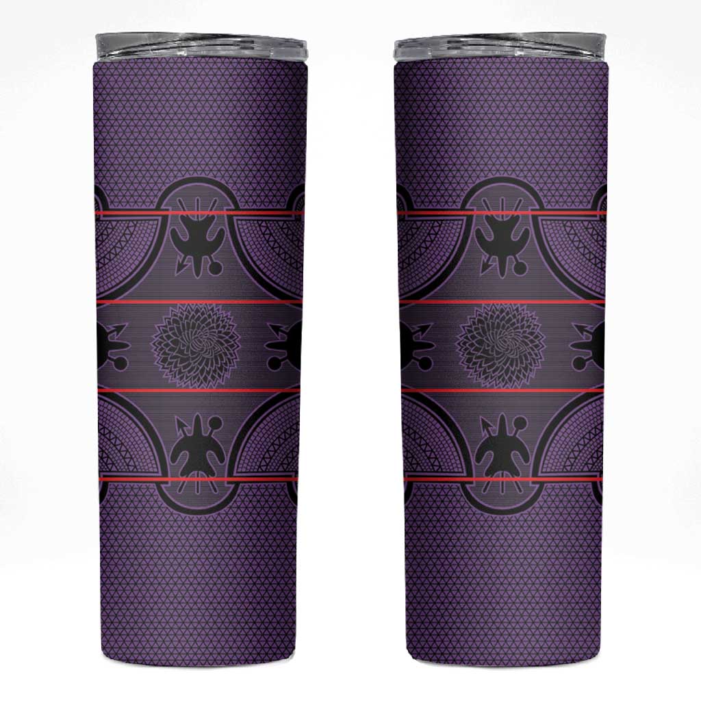 Basotho Blanket Skinny Tumbler Lesotho Seanamarena Heritage - Violet LT15