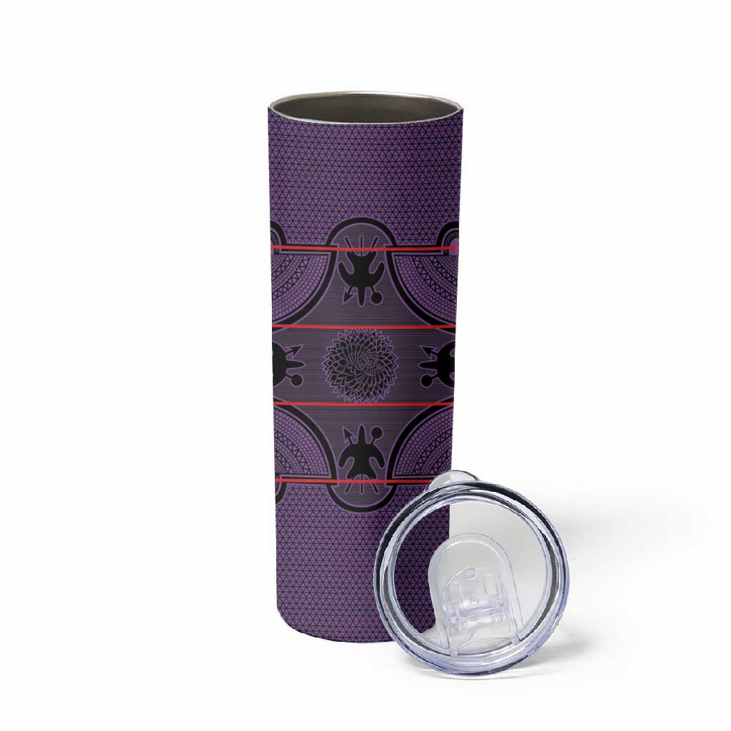 Basotho Blanket Skinny Tumbler Lesotho Seanamarena Heritage - Violet LT15