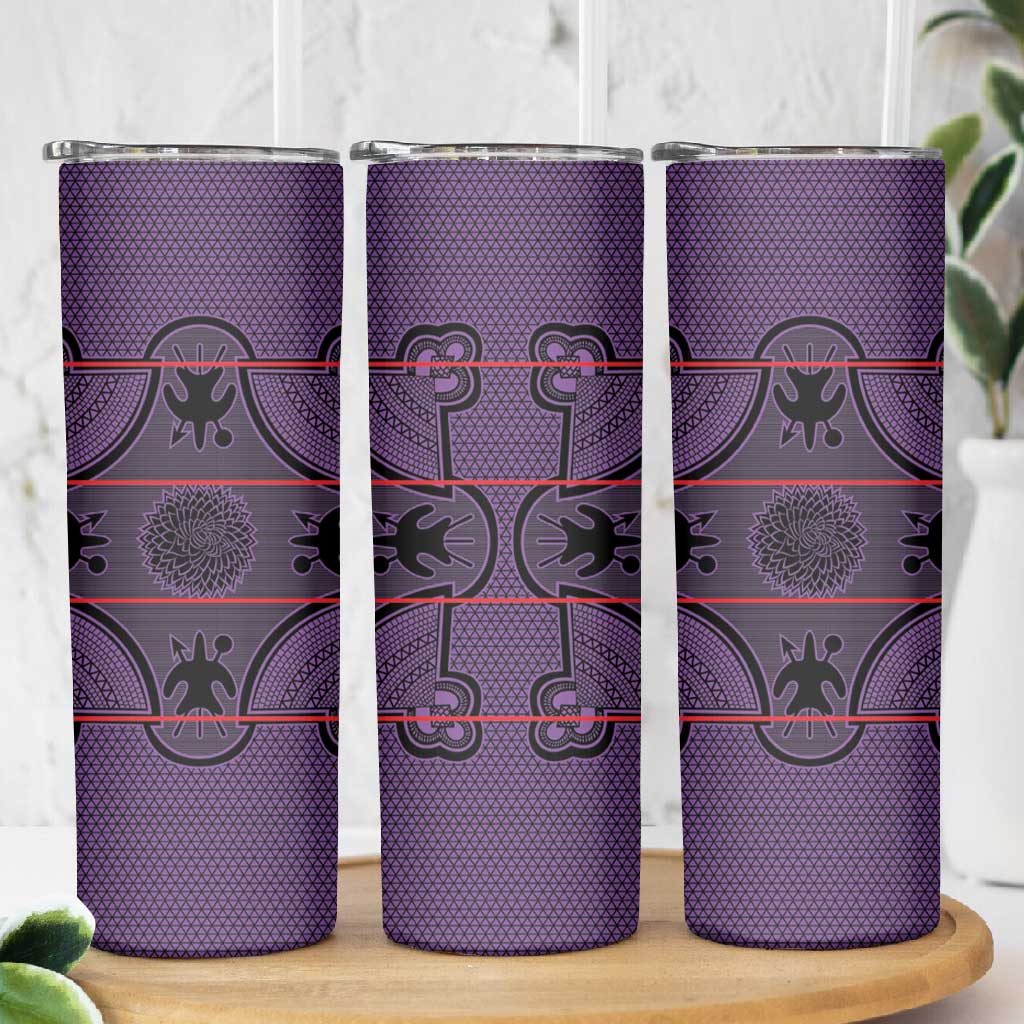 Basotho Blanket Skinny Tumbler Lesotho Seanamarena Heritage - Violet LT15