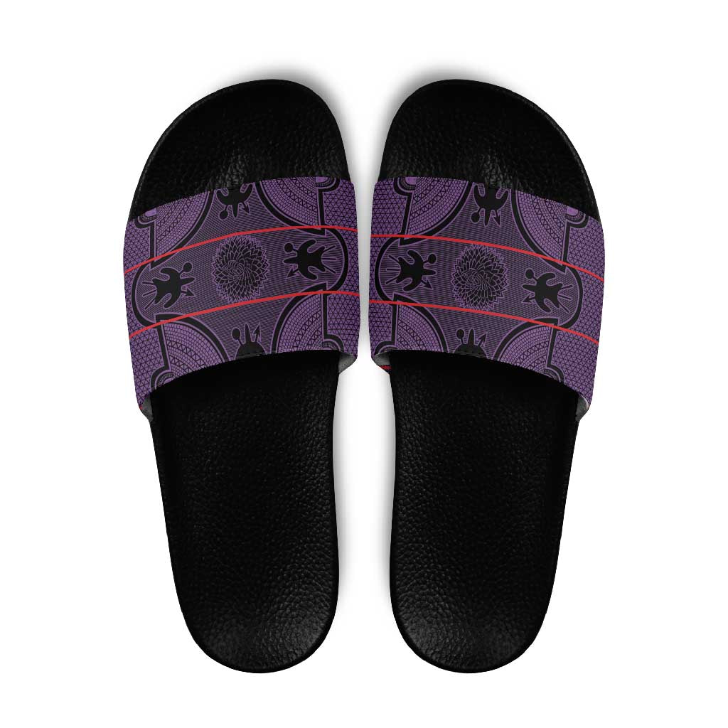 Lesotho Seanamarena Slide Sandals Basotho Traditional Blanket Style - Violet LT15