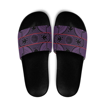 Lesotho Seanamarena Slide Sandals Basotho Traditional Blanket Style - Violet LT15