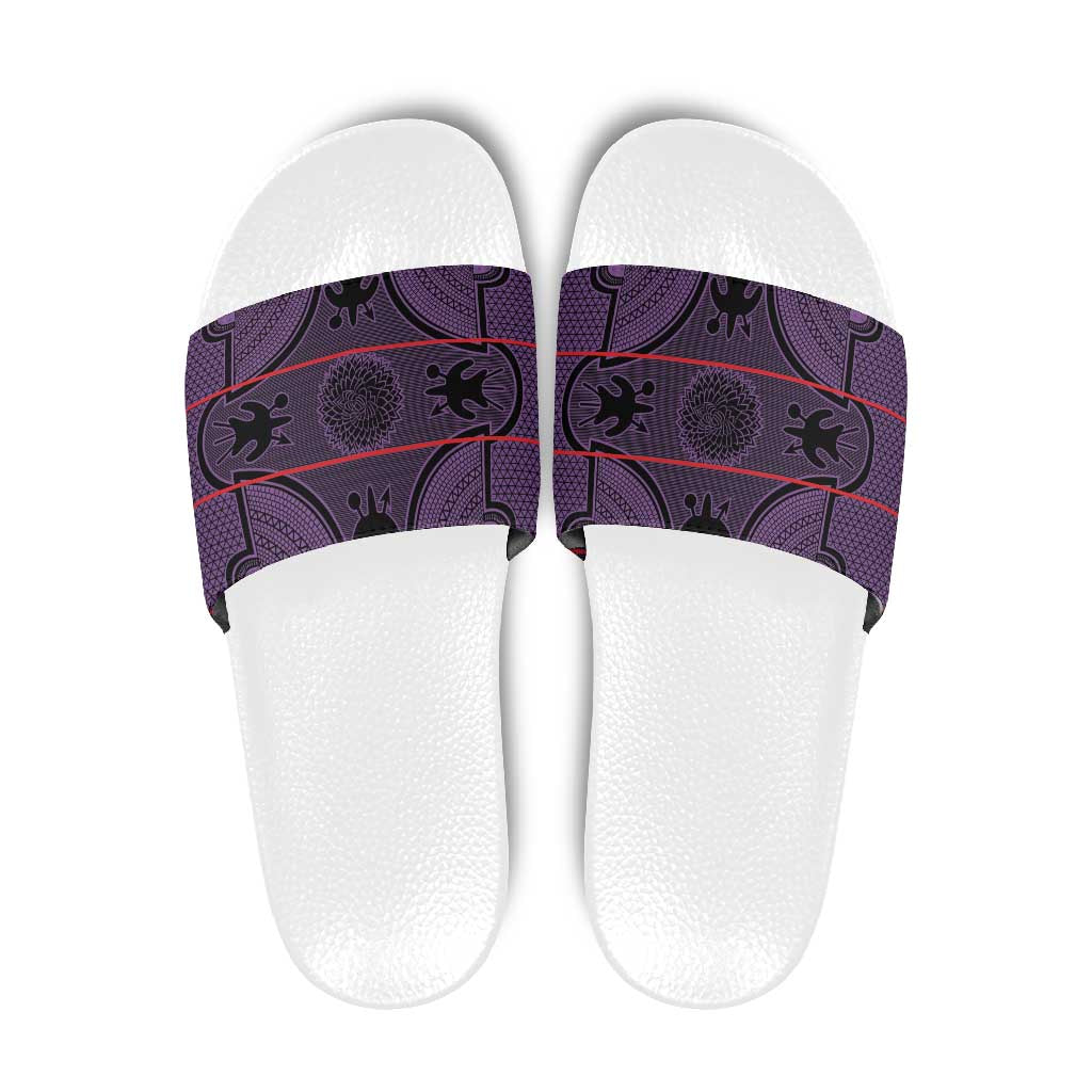 Lesotho Seanamarena Slide Sandals Basotho Traditional Blanket Style - Violet LT15