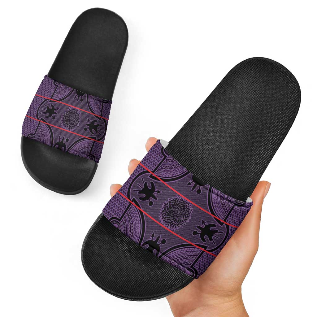 Lesotho Seanamarena Slide Sandals Basotho Traditional Blanket Style - Violet LT15