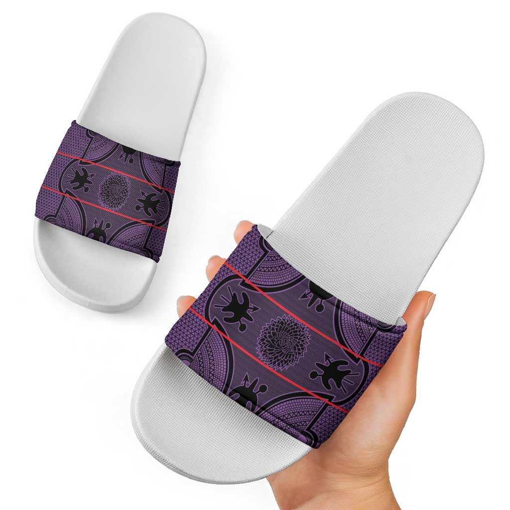 Lesotho Seanamarena Slide Sandals Basotho Traditional Blanket Style - Violet LT15