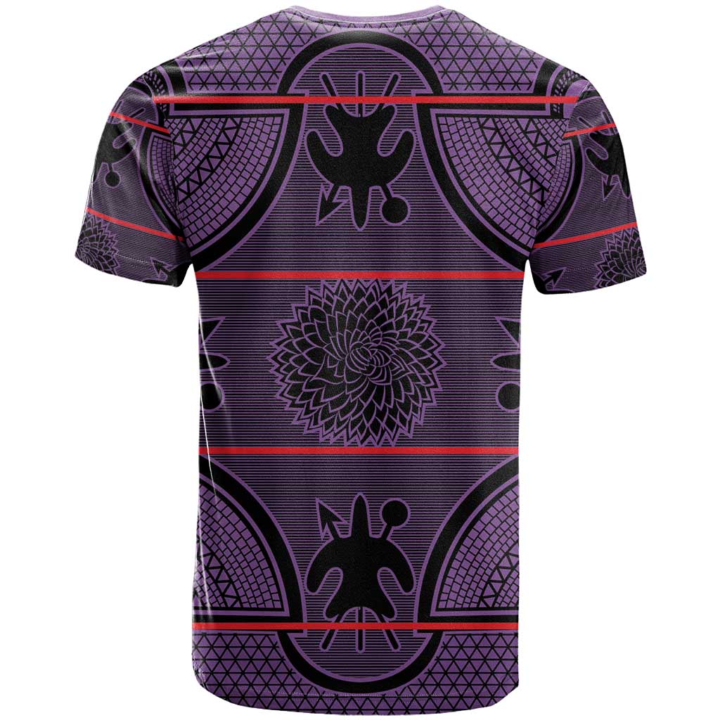 Basotho Blanket T shirt Lesotho Seanamarena Heritage - Violet LT15