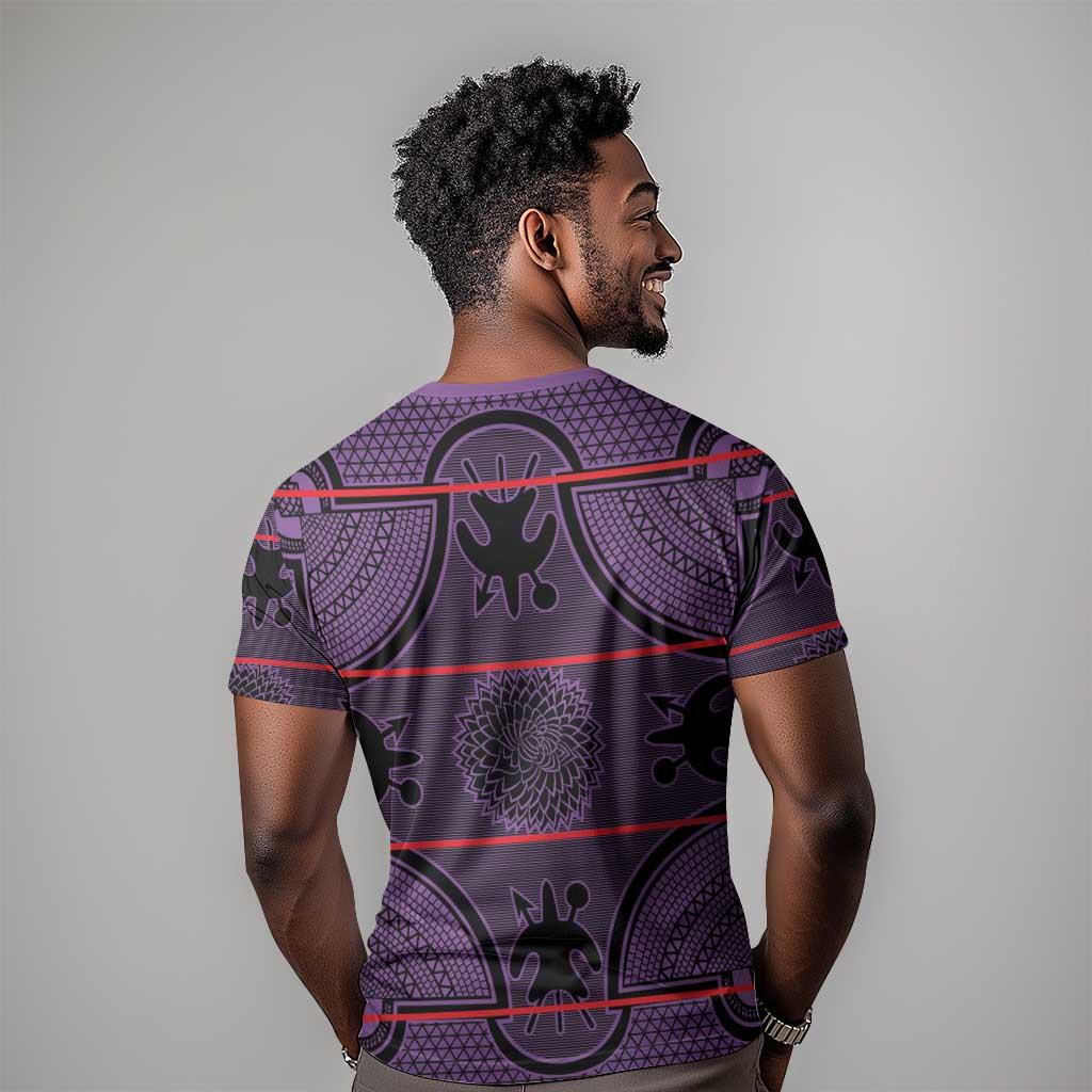 Basotho Blanket T shirt Lesotho Seanamarena Heritage - Violet LT15