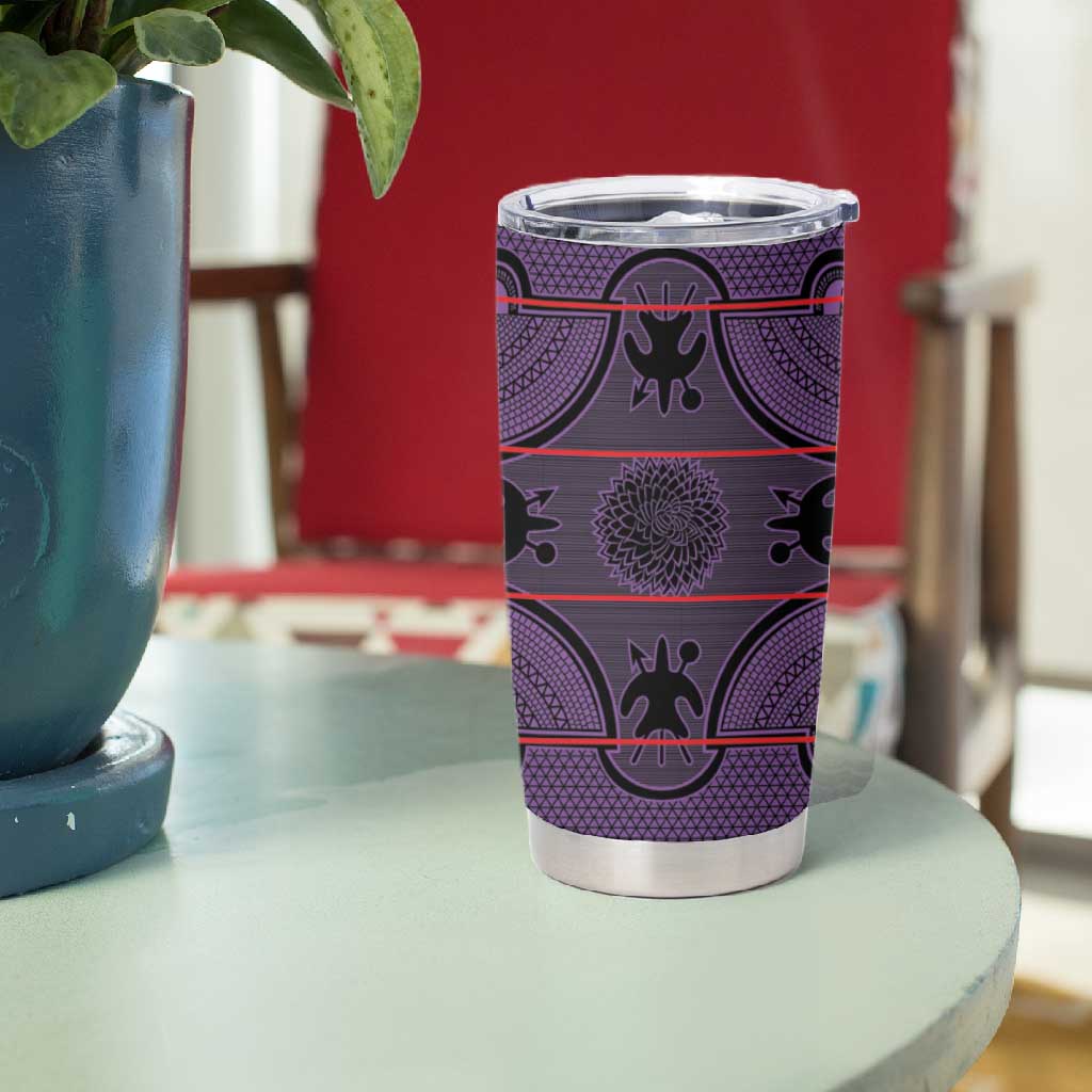 Basotho Blanket Tumbler Cup Lesotho Seanamarena Heritage - Violet LT15