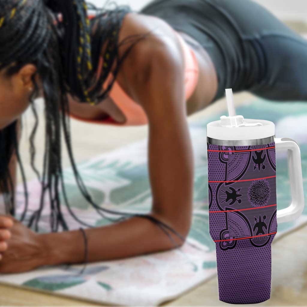 Basotho Blanket Tumbler With Handle Lesotho Seanamarena Heritage - Violet LT15