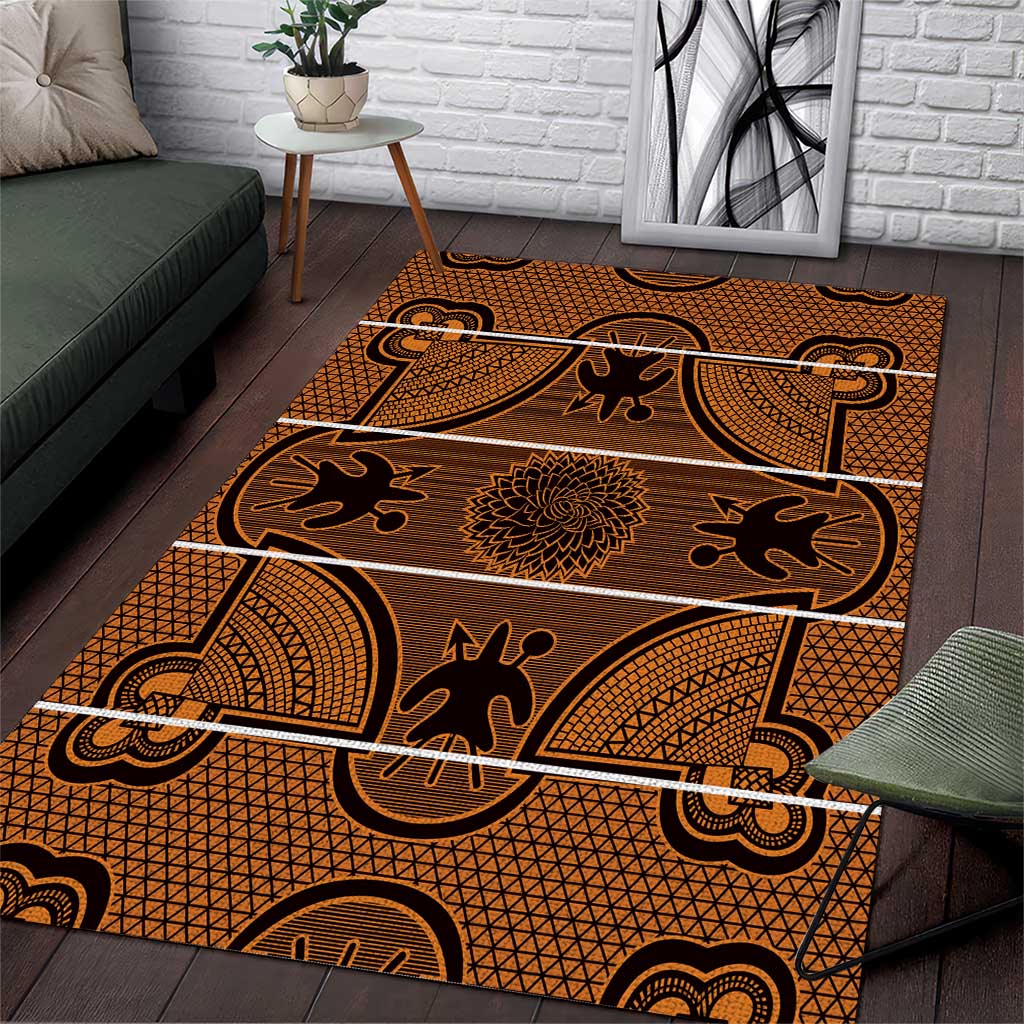 Basotho Blanket Area Rug Lesotho Seanamarena Heritage - Orange LT15