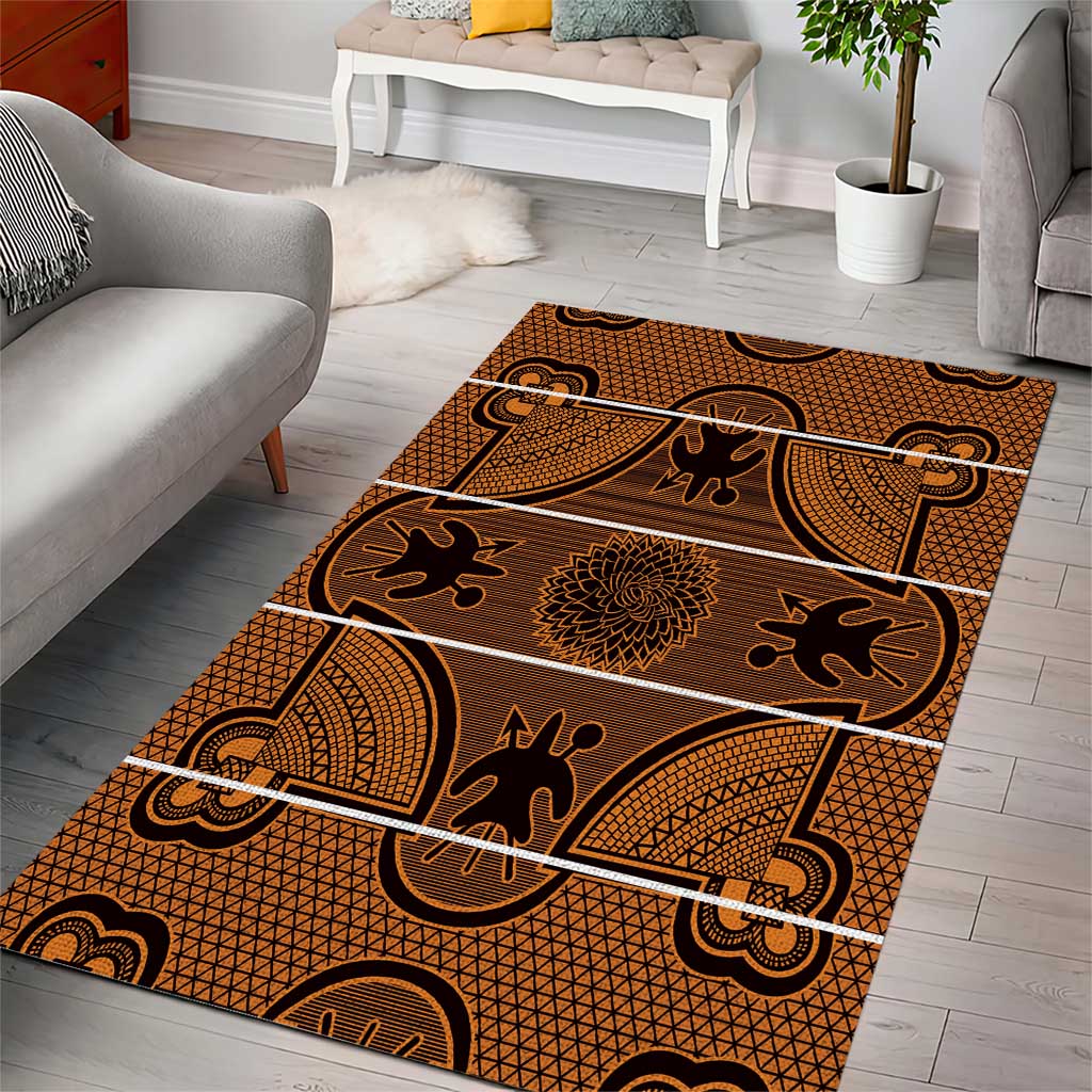 Basotho Blanket Area Rug Lesotho Seanamarena Heritage - Orange LT15