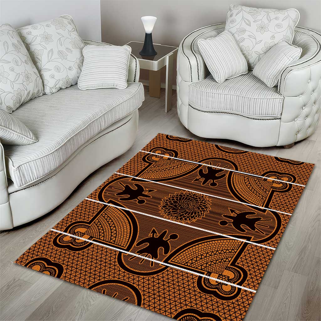 Basotho Blanket Area Rug Lesotho Seanamarena Heritage - Orange LT15