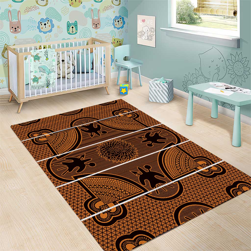 Basotho Blanket Area Rug Lesotho Seanamarena Heritage - Orange LT15