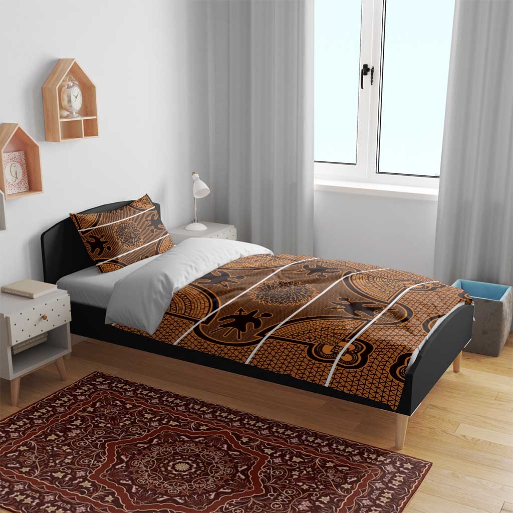 Basotho Blanket Bedding Set Lesotho Seanamarena Heritage - Orange LT15