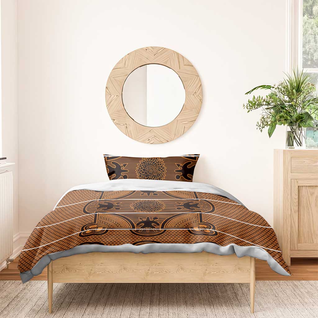 Basotho Blanket Bedding Set Lesotho Seanamarena Heritage - Orange LT15