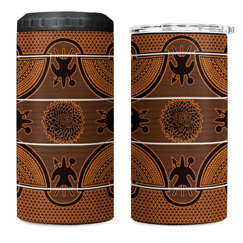Basotho Blanket 4 in 1 Can Cooler Tumbler Lesotho Seanamarena Heritage - Orange LT15
