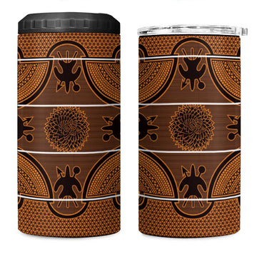 Basotho Blanket 4 in 1 Can Cooler Tumbler Lesotho Seanamarena Heritage - Orange LT15
