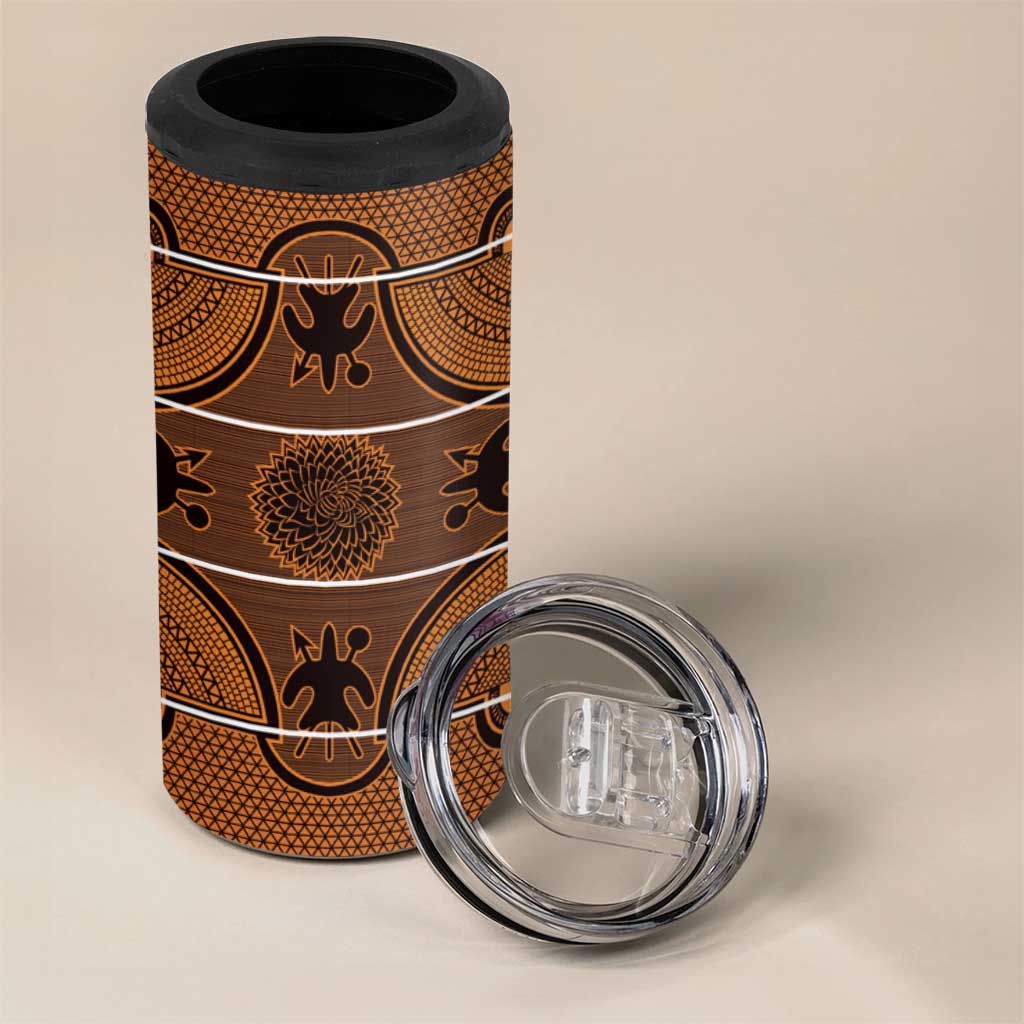 Basotho Blanket 4 in 1 Can Cooler Tumbler Lesotho Seanamarena Heritage - Orange LT15