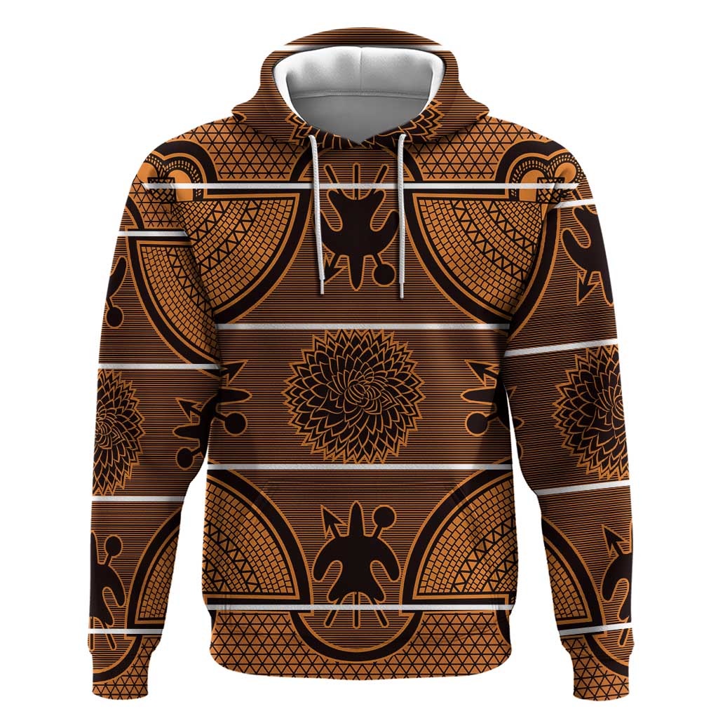 Lesotho Seanamarena Hoodie Basotho Traditional Blanket Style - Orange LT15
