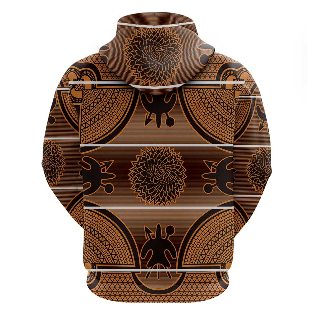 Lesotho Seanamarena Hoodie Basotho Traditional Blanket Style - Orange LT15