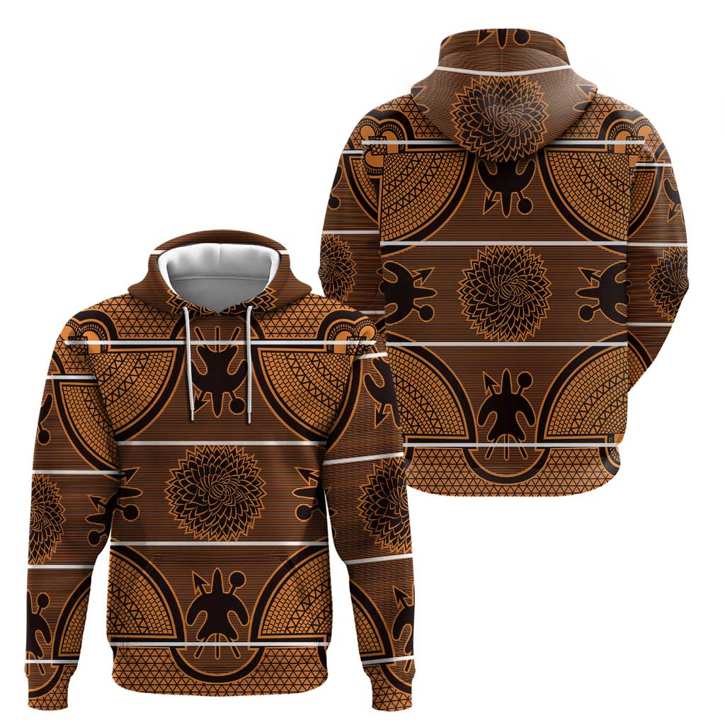 Lesotho Seanamarena Hoodie Basotho Traditional Blanket Style - Orange LT15