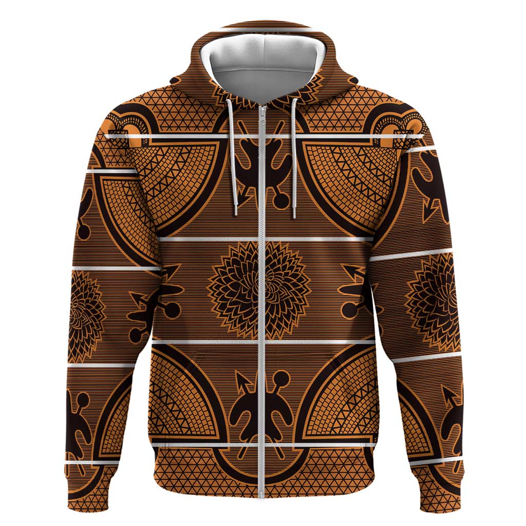 Lesotho Seanamarena Hoodie Basotho Traditional Blanket Style - Orange LT15
