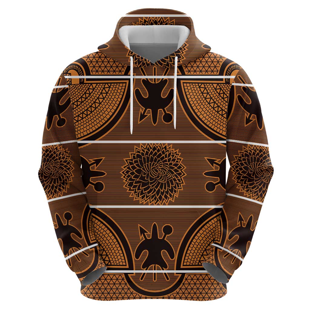 Lesotho Seanamarena Hoodie Basotho Traditional Blanket Style - Orange LT15
