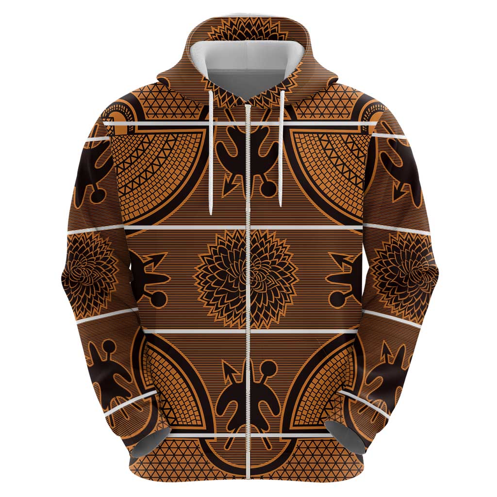 Lesotho Seanamarena Hoodie Basotho Traditional Blanket Style - Orange LT15