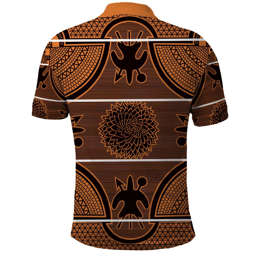 Lesotho Seanamarena Polo Shirt Basotho Traditional Blanket Style - Orange LT15