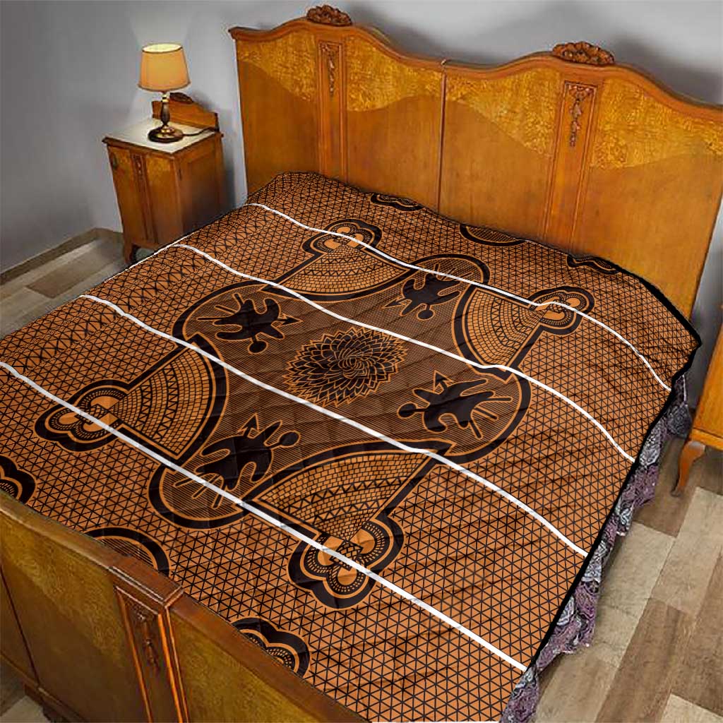 Basotho Blanket Quilt Lesotho Seanamarena Heritage - Orange LT15