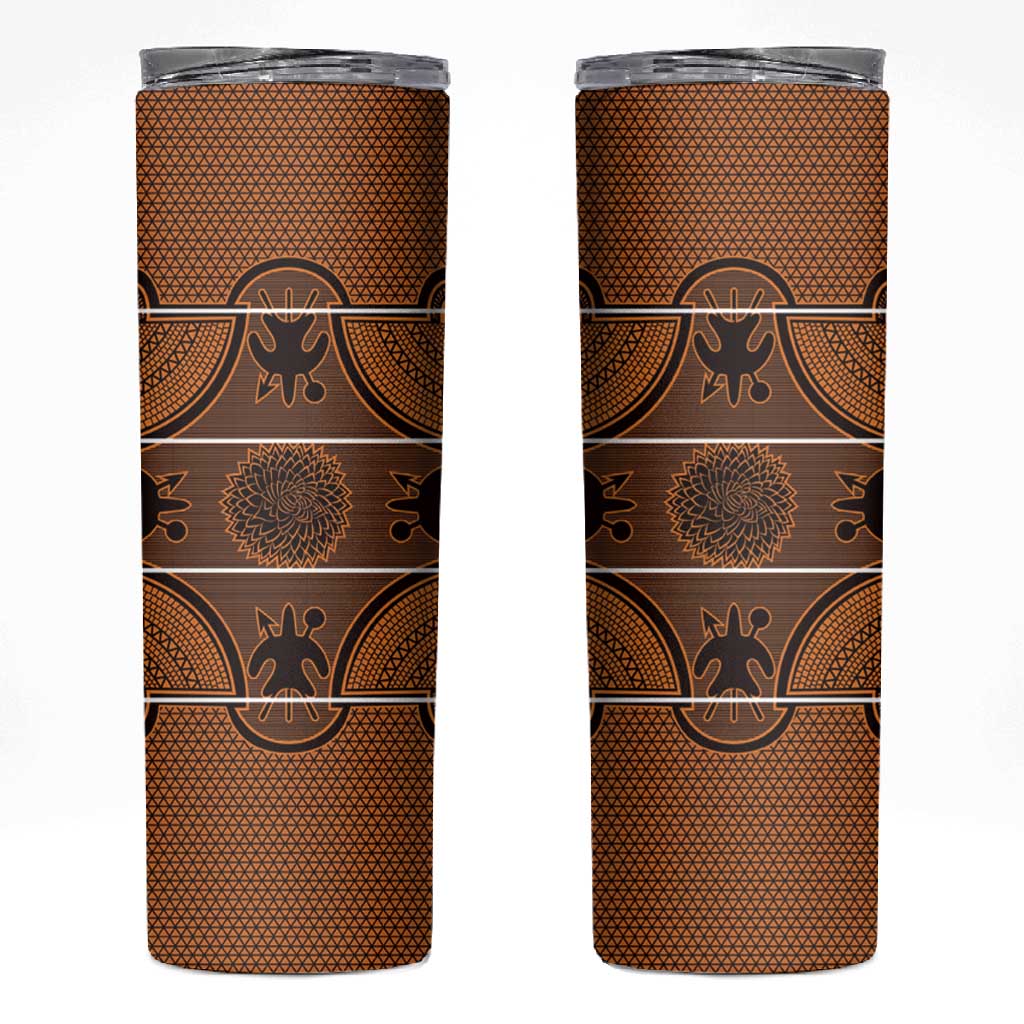 Basotho Blanket Skinny Tumbler Lesotho Seanamarena Heritage - Orange LT15